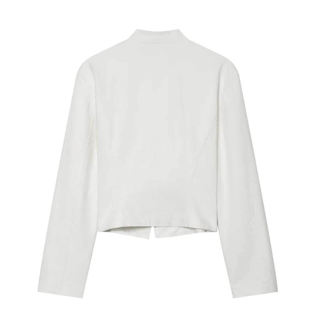 Dam Military-Inspired Kort Jacka med Frog Closures och Stå Krage