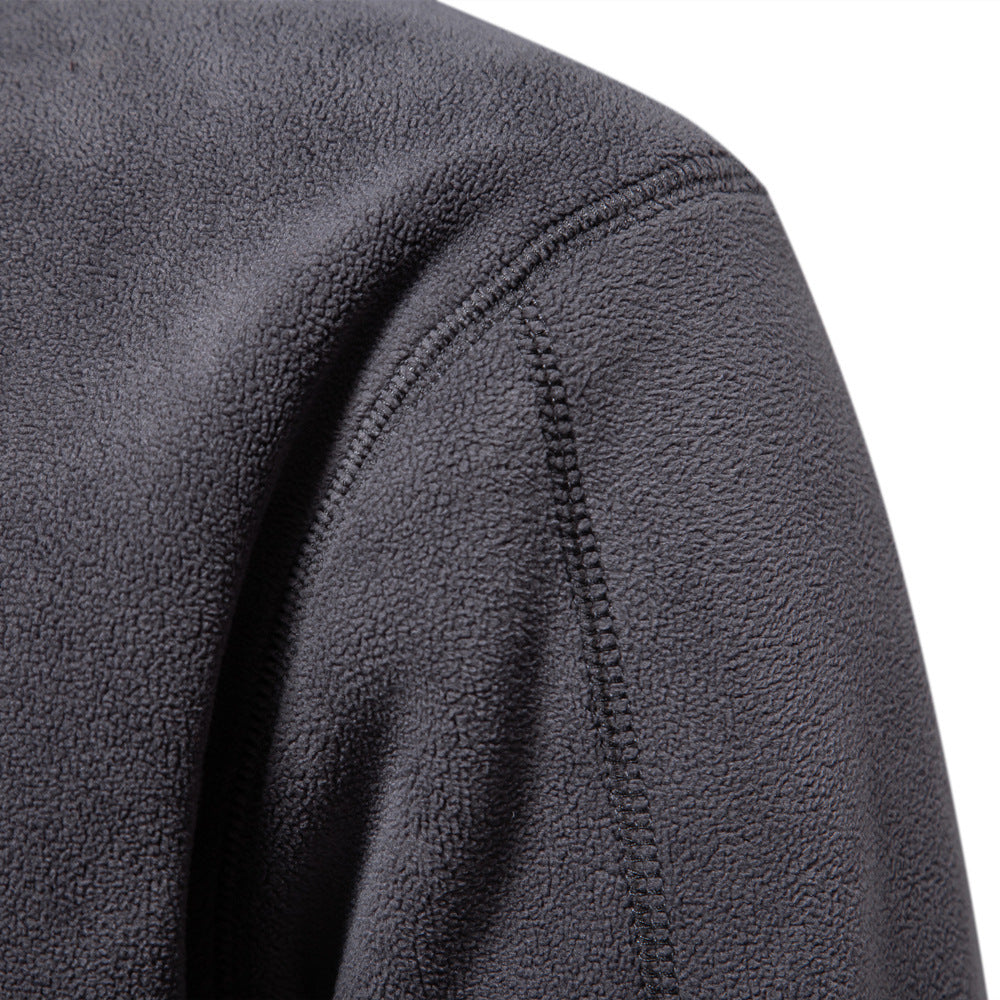 Herr Lätt Fleece Pullover med Kort Dragkedja och Ståkrage