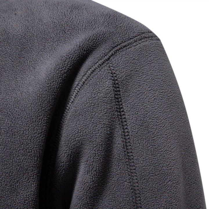 Herr Lätt Fleece Pullover med Kort Dragkedja och Ståkrage