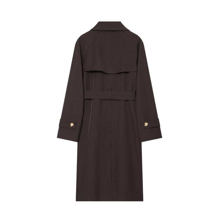 Dam Double-Breasted Tailored Trenchcoat med Tie Belt och Dropped Shoulders