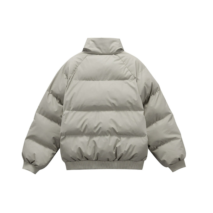 Dam Oversized Quiltad Jacka med Hög Ståkrage och Ribbstickade Muddar