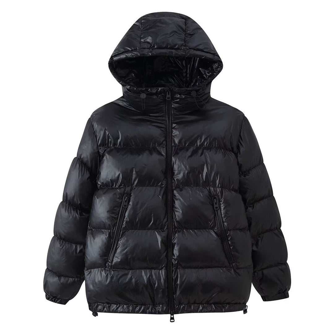 Dam Quiltad Oversized Termisk Jacka med Huva och Water-Repellent Surface