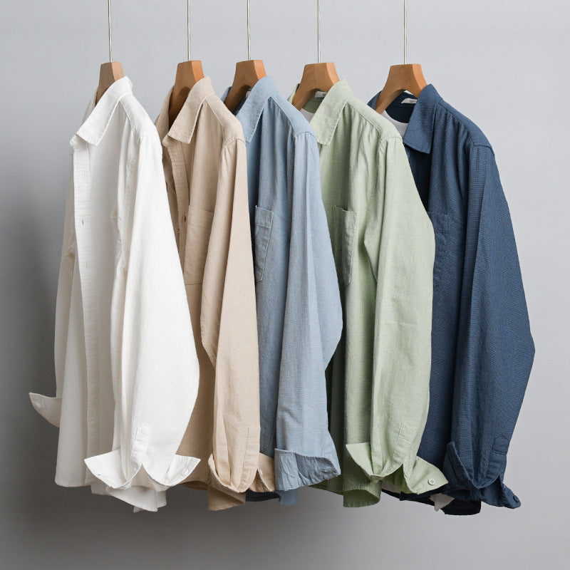 Herr Soft-Touch Bomullsblandning Överskjorta i Lager-på-Lager Look med Bröstficka