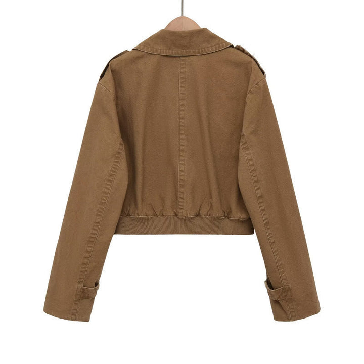 Dam kort skärning Utility jacka in Field stil med vid Lapels och skräddad Waistband