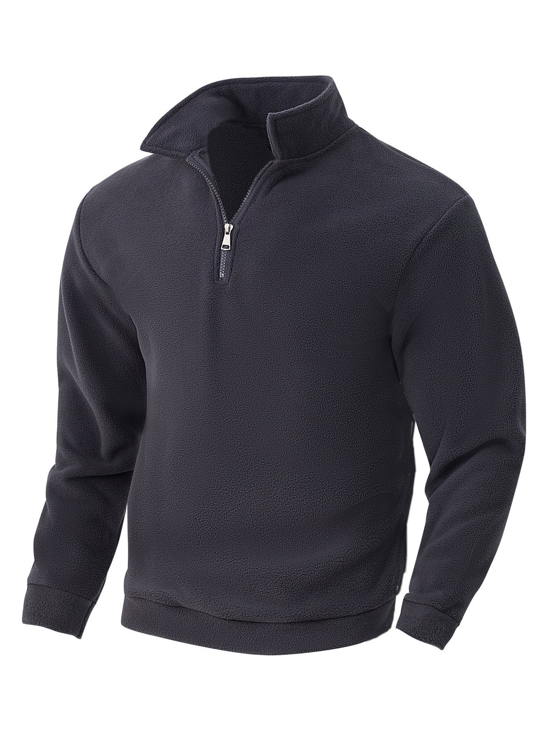 Herr Nano Fleece Halv Dragkedja Pullover med Ståkrage, Mjuk Teddy Fleece och Elastiska Muddar
