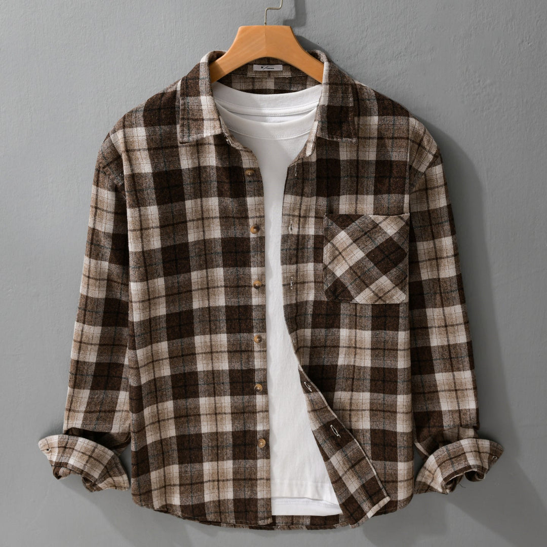 Herr Rutmönster Flanell overshirt