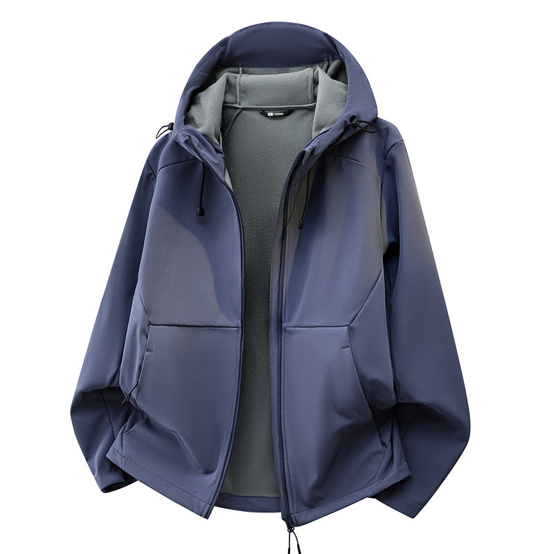 Unisex Softshell Övergångsjacka med Fleece Foder, Huva &amp; Vattenavvisande Coating