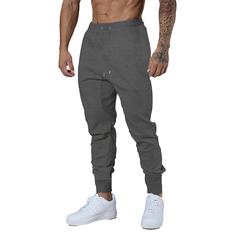 Herr Smal-Tapered Sweat Jogger med Elastic Tunnel Dragsko Waistband &amp; Ribbad Ankle Muddar