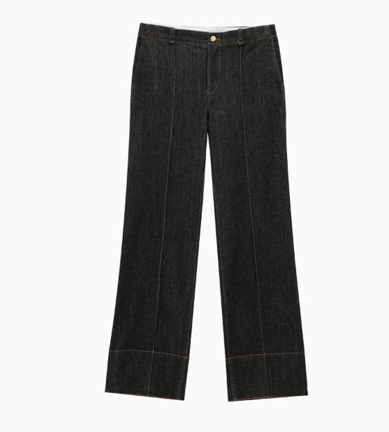 Dam 600+ Tailored Denimjacka med Chest Fickor och Shape-Enhancing Darts
