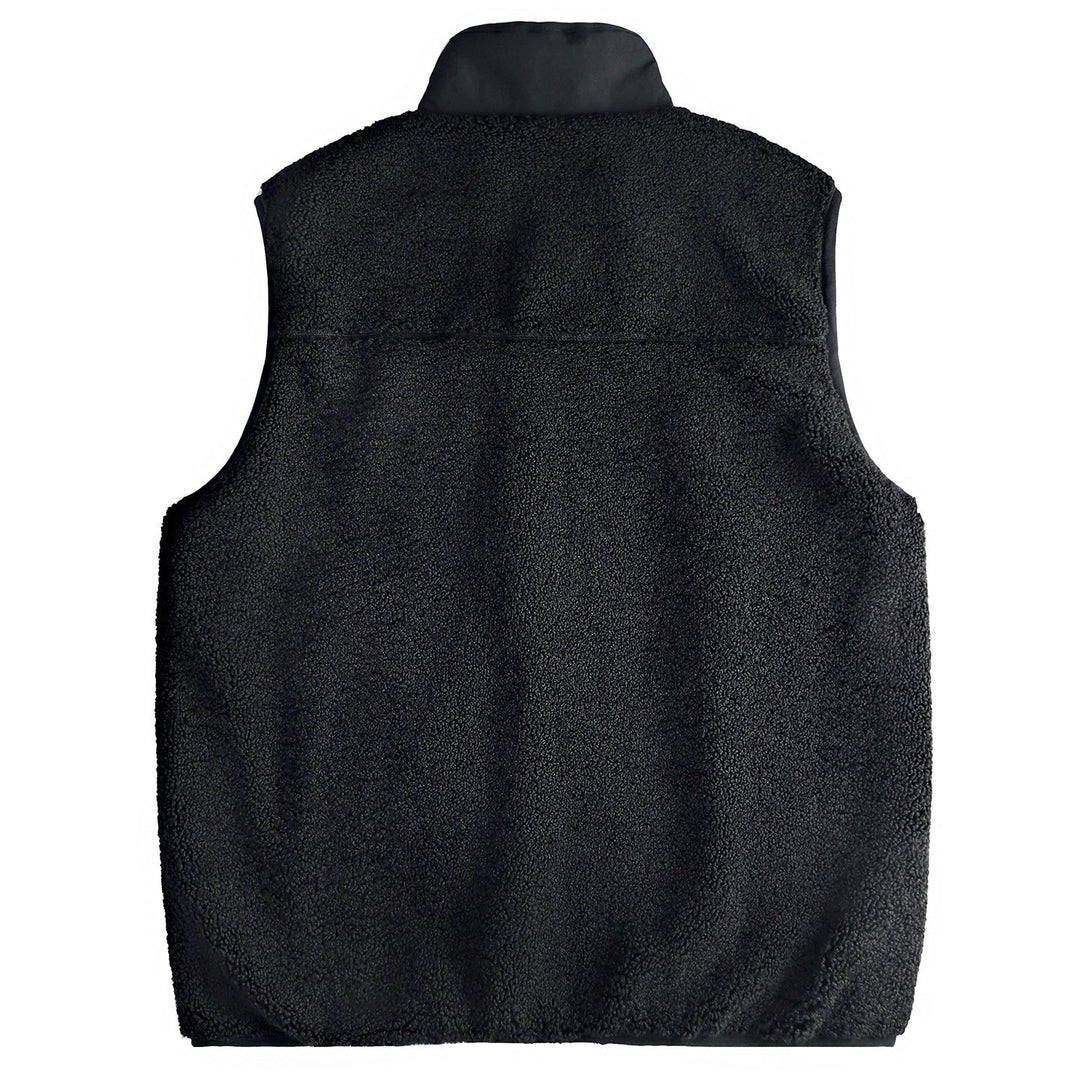 Herr Sherpa Fleece Väst med Ståkrage, Dragkedja och Bröstficka