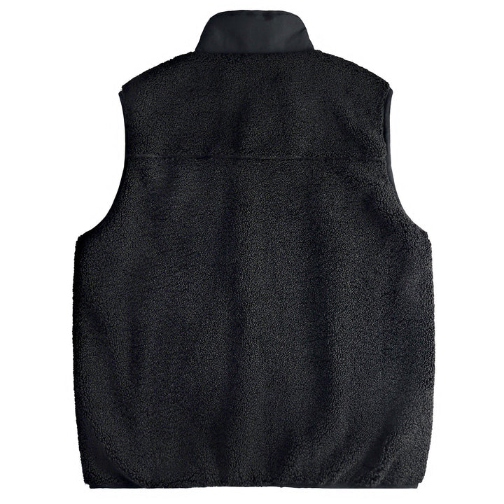 Herr Sherpa Fleece Väst med Ståkrage, Dragkedja och Bröstficka