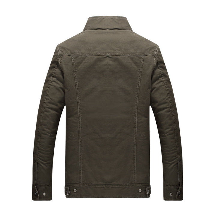 Herr Fält Kavaj i Aviator Look med Teddy Fleecefoder och Axel Epaulettes