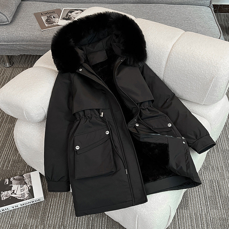 Dam modeable vinter parka med Cozy innerfoder och Praktisk Fickor