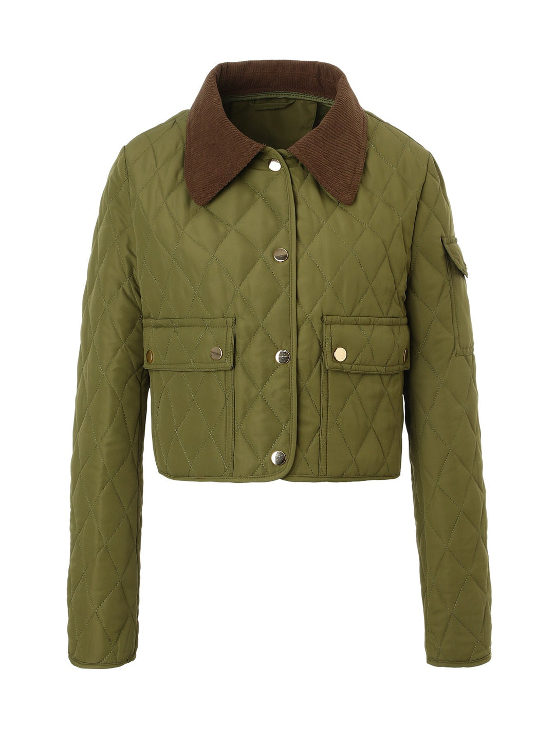 Dam Snygg Kort Jacka med Quiltad Design