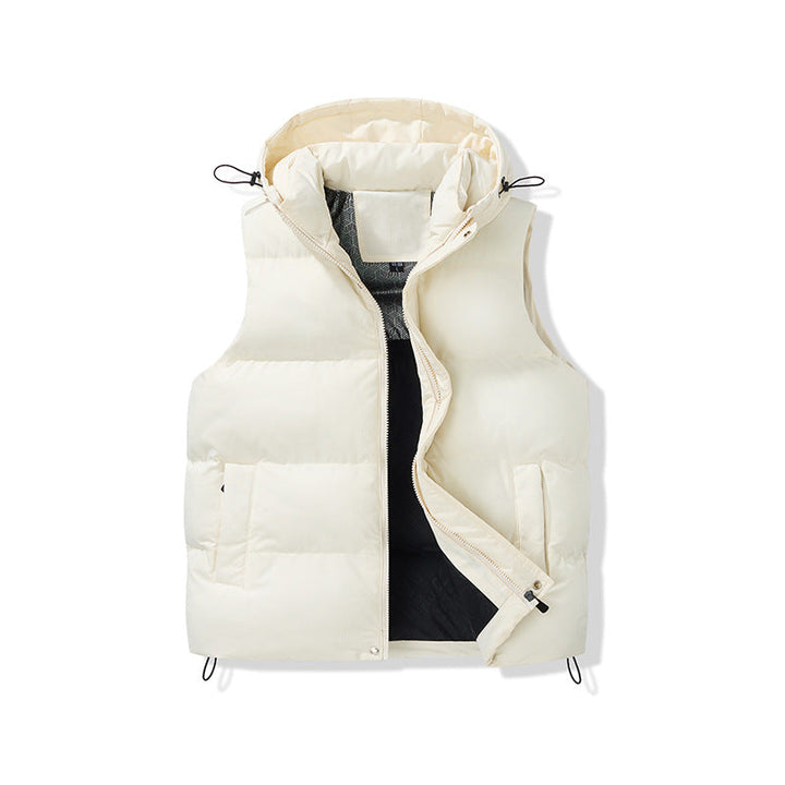 Unisex vadderad Hooded väst med Thermal Insulation och Drawstring