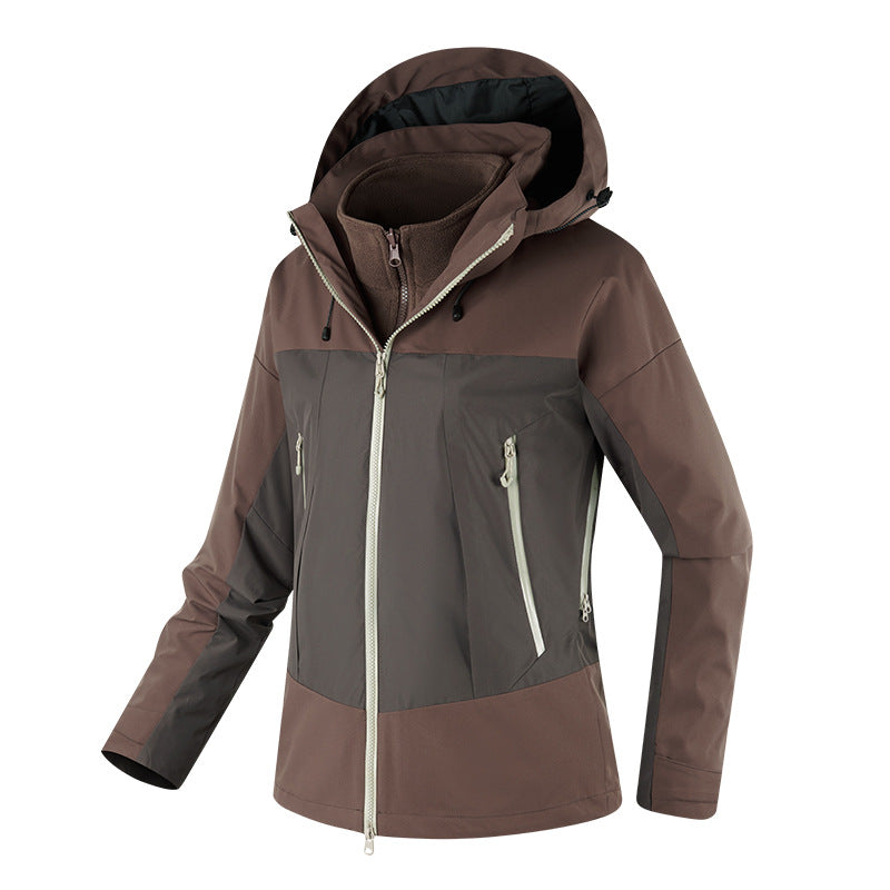 Dam två-layer softshelljacka med removable fleece inner jacka och justerbar huva