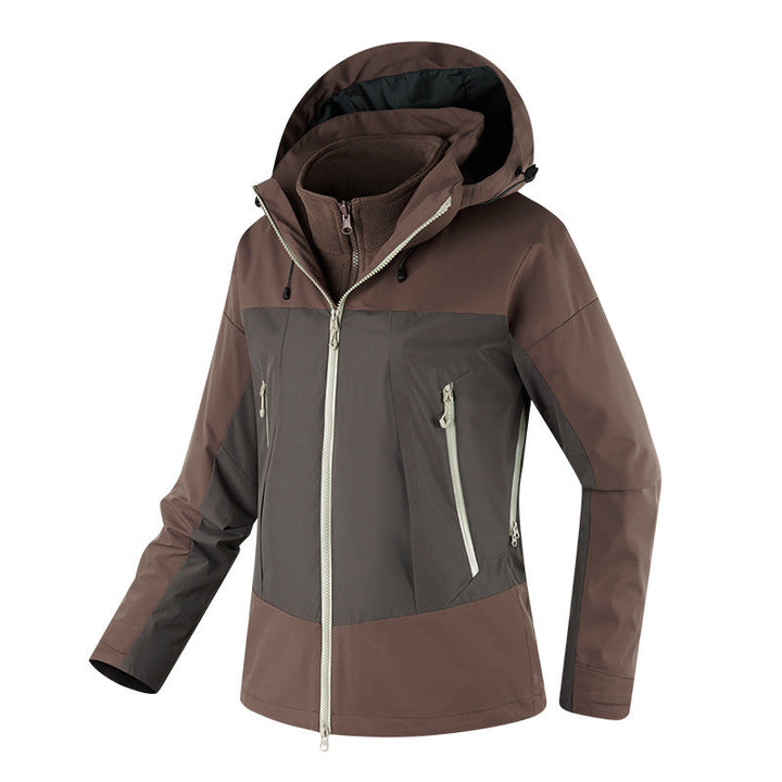 Dam två-layer softshelljacka med removable fleece inner jacka och justerbar huva