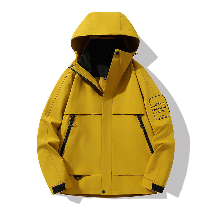 Herr Multifunctional Vattentät Softshell Regnjacka med Uttagbar Fleece Inre Jacka