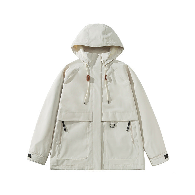 Dam med huva Utility Parka med vattentät membrane, stor framfickor &amp; justerbar fåll