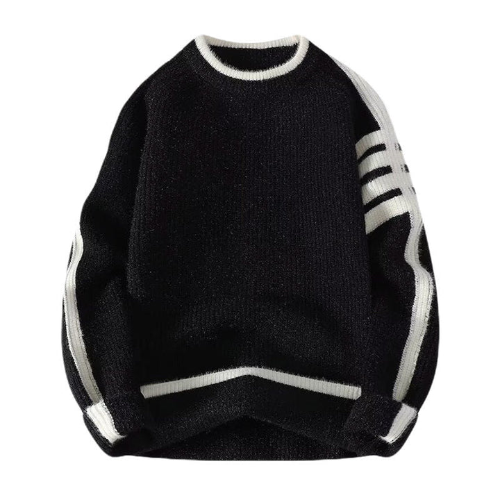 Herr Sportig Round Neck Tröja med Contrast Detaljer