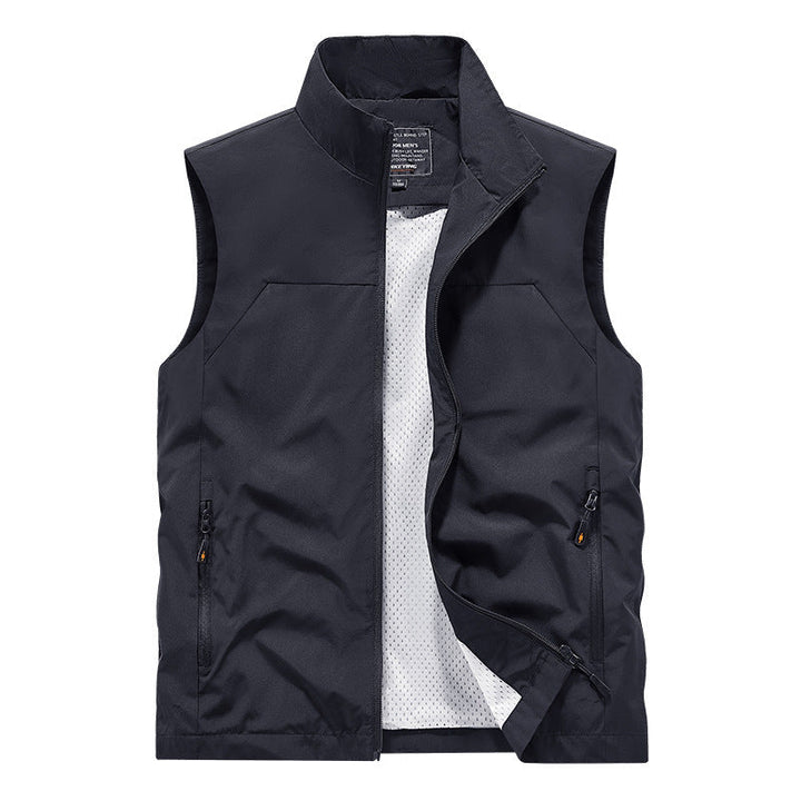 Herr Andningsbar Utility Väst med Mesh Foder, Vind och Water Repellent Exterior och Zippered Fickor