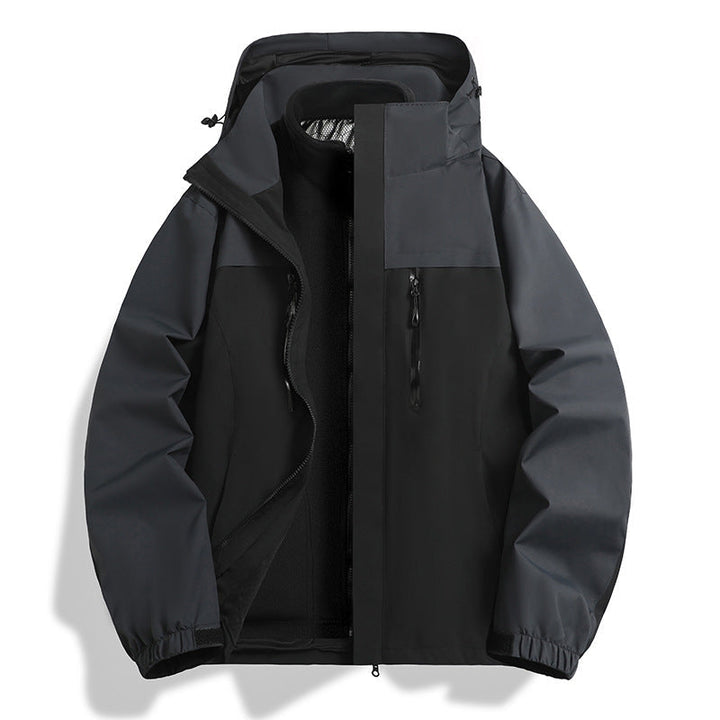 Herr two-in-one softshell hybrid jacka med avtagbar fleece inner jacka och vattenavvisande membran