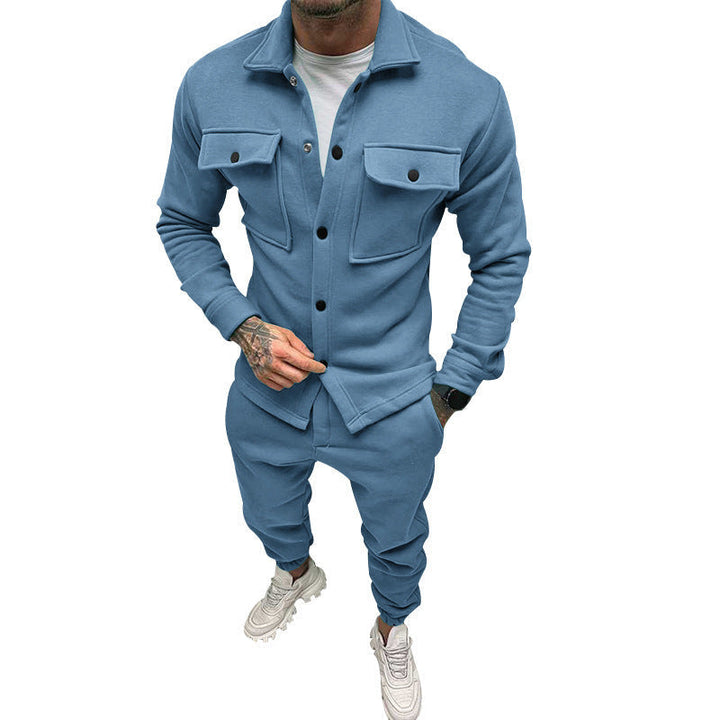 Herr Funktion Overshirt Tillverkad av French Terry med Lockfickor och Tryckknappsstängning