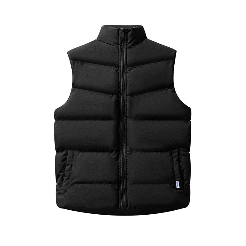 Dam ärmlös vindtät Puffer väst med Box Quilting och hög krage