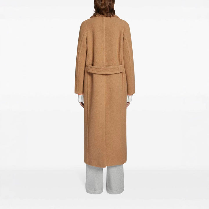 Dam Maxi Double-Breasted ull kappa med oversize Lapels och Flap fickor