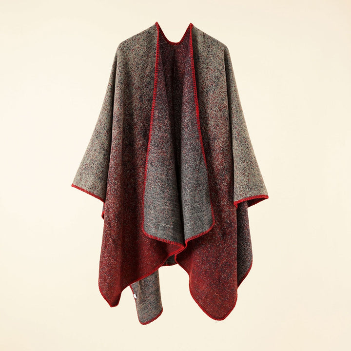 Dam Jacquard poncho med Paisley mönster
