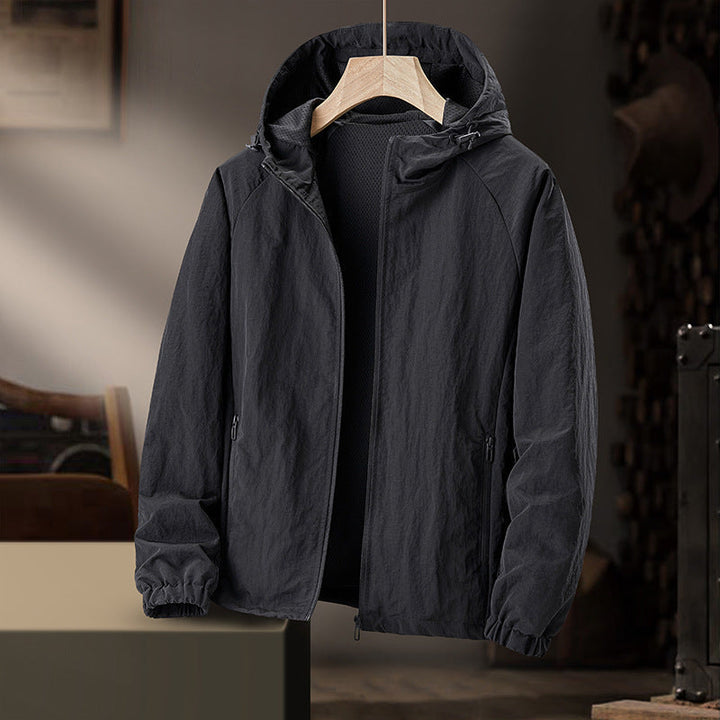 Herr Ultralight med huva Windbreaker med meshfoder och vattenavvisande Exterior