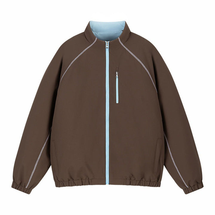 Unisex Lätt Övergångsjacka med Raglan Ärmar, Full Dragkedja, Chest Ficka och Elastic Nederkant