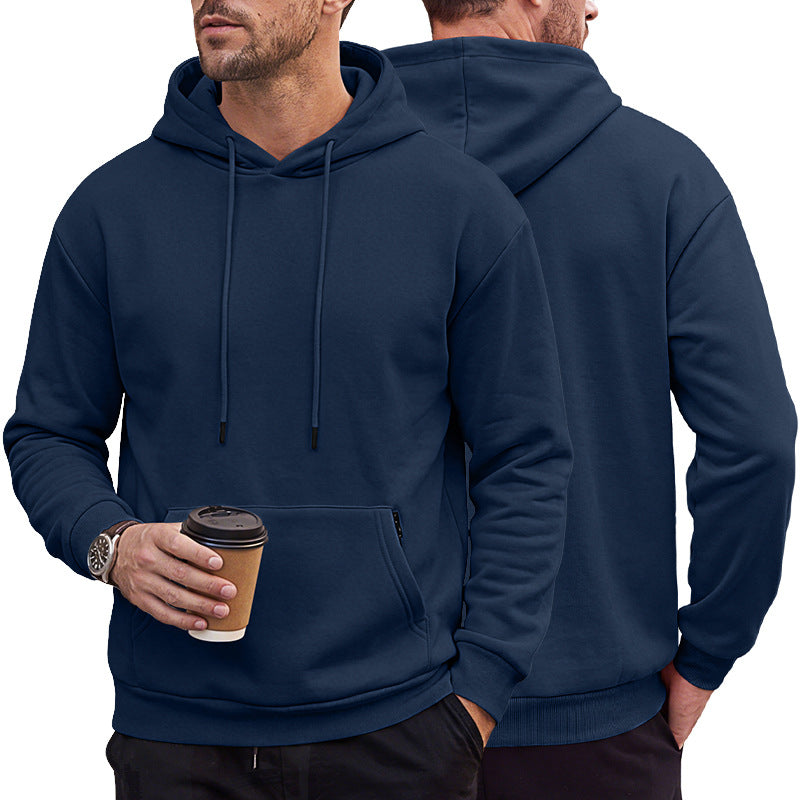 Herr Luvtröja Gjord av Mjuk Fleece med Känguruficka och Adjustable Huva