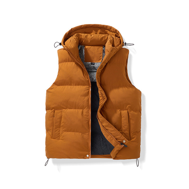 Unisex vadderad Hooded väst med Thermal Insulation och Drawstring