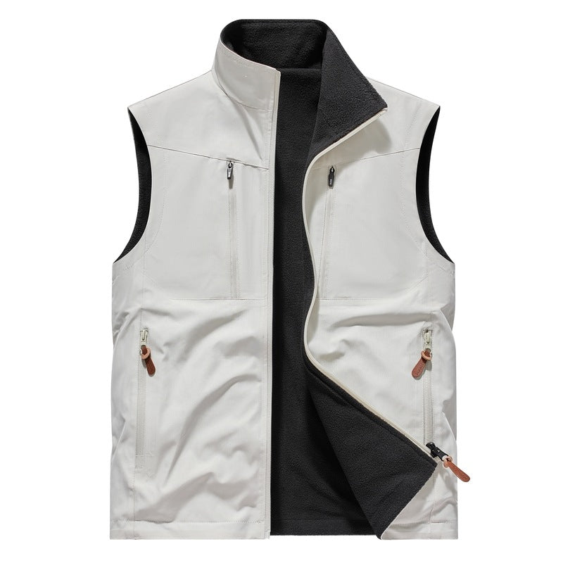 Herr Vindtät Softshell Väst med Fleecefoder &amp; Multifunktionell Fickor