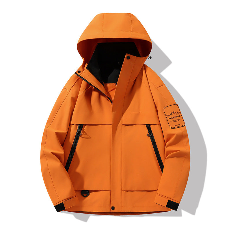 Herr Multifunctional Vattentät Softshell Regnjacka med Uttagbar Fleece Inre Jacka