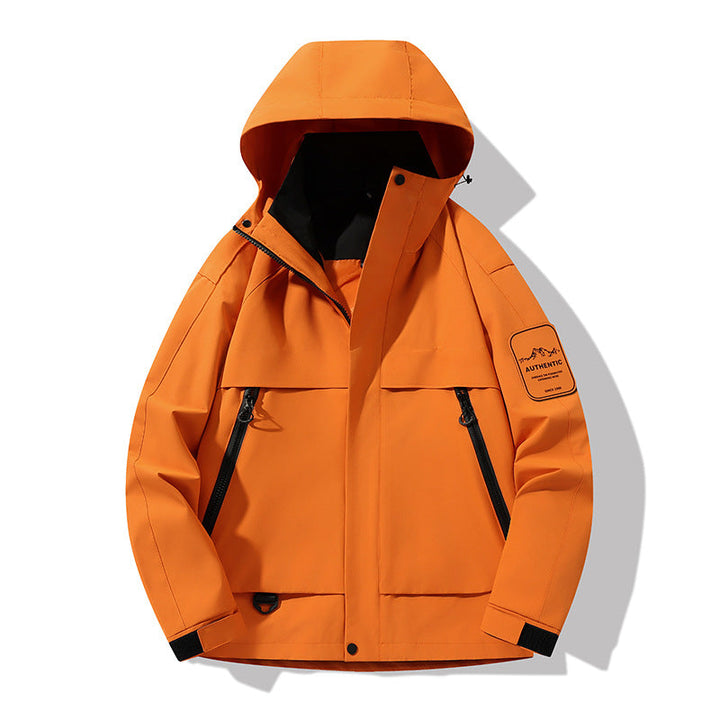 Herr Multifunctional Vattentät Softshell Regnjacka med Uttagbar Fleece Inre Jacka