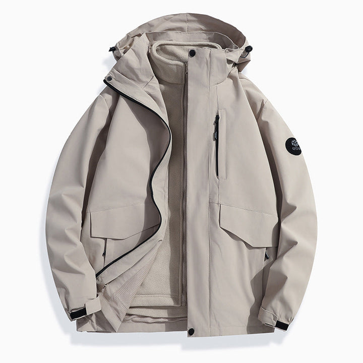 Herr lätt softshell regnjacka med Avtagbar fleecefoder, Sealed Sömmar och flerafunktionell Fickor