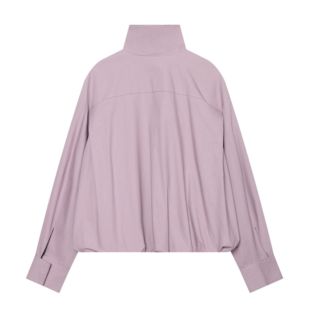 Dam Lätt Vadderad Windbreaker med Stå Krage och Prickig Prick Tryck