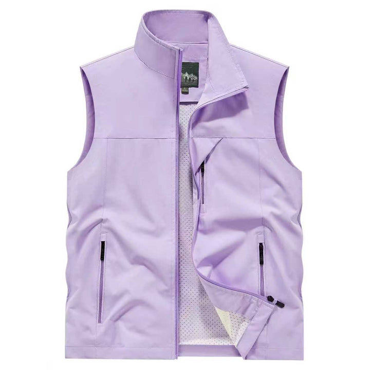 Herr ventilerande softshell Utomhus väst med Mesh innerfoder och fickor med dragkedja