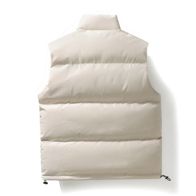 Dam oversize Puffer väst med hög Standing krage, fram Placket, och justerbar dragsko fåll