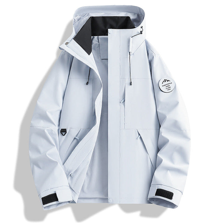 Herr vatten- och vindtät softshell utomhusjacka med justerbar huva