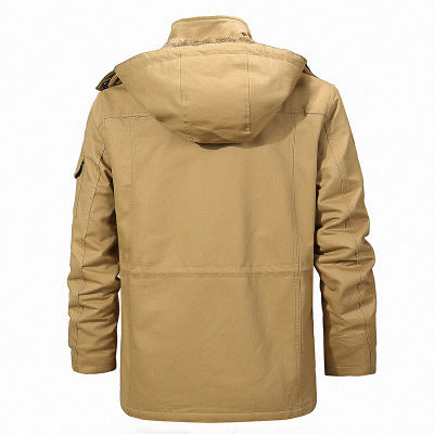 Herr Robust Canvas Fält Parka med Teddy Fleecefoder, Huva, och Multifunctional Fickor