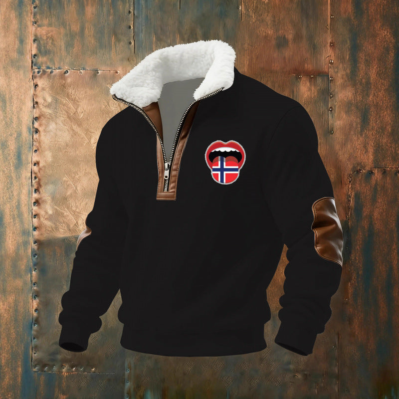 Herr Klassisk Luvtröja med Fleece Detail
