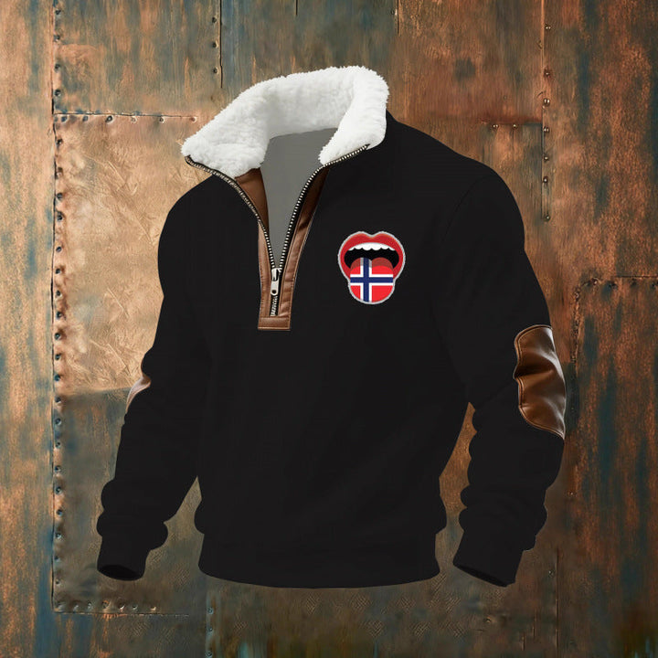 Herr Klassisk Luvtröja med Fleece Detail