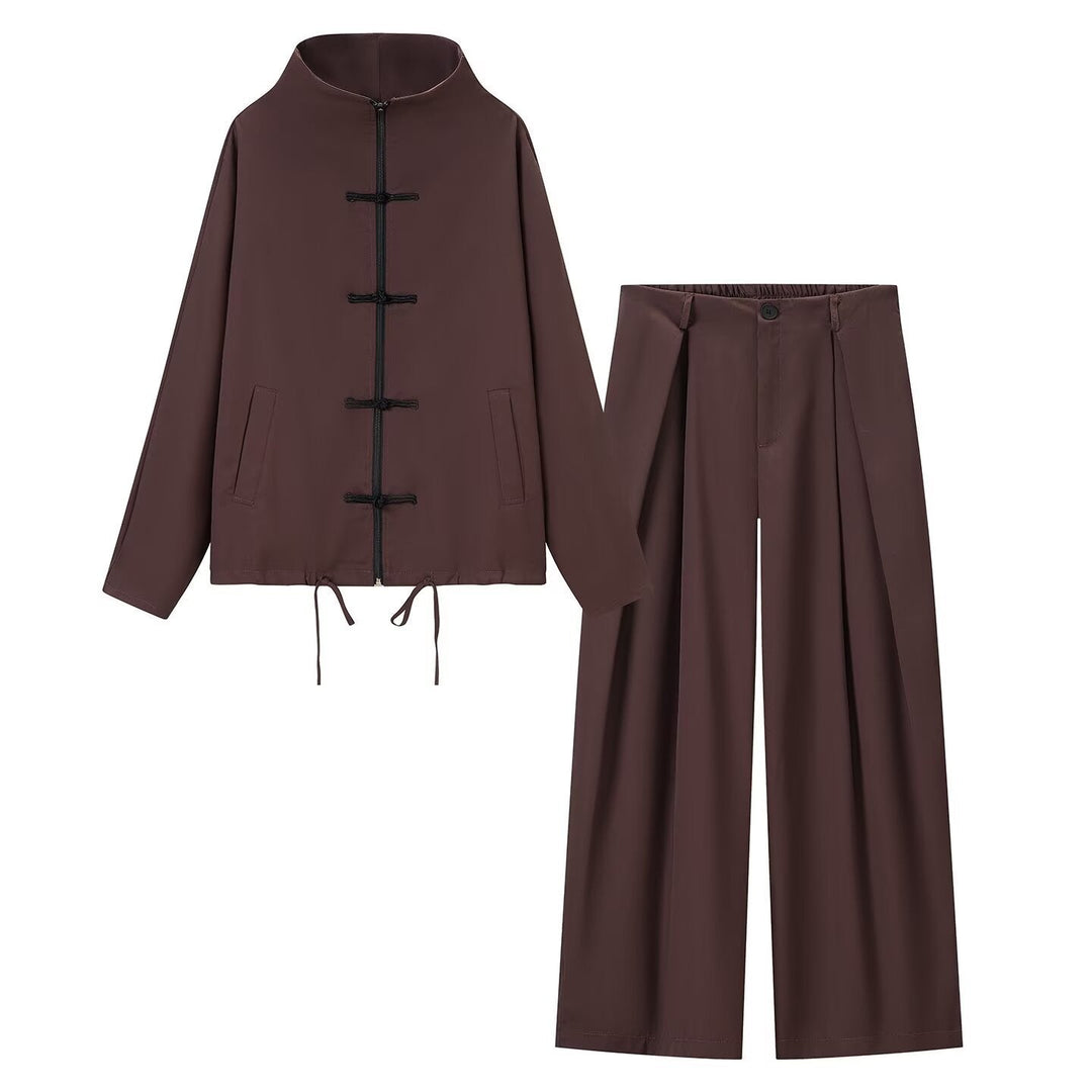 Dam Lätt Boxig Jacka med Ståkrage, Dragkedja Fram, Dragsko och Decorative Knot Stängningar