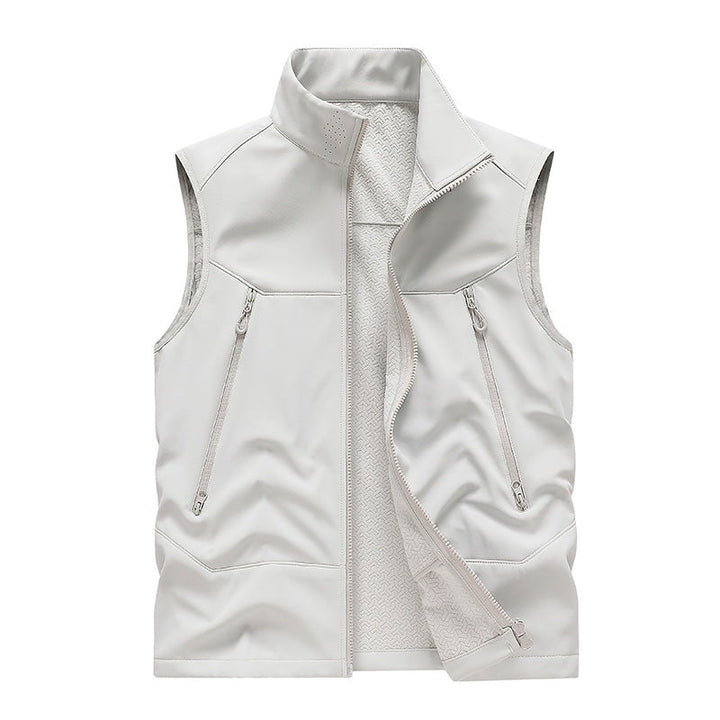 Herr Vattenavvisande Softshell Väst med Ståkrage, Dragkedja Fickor &amp; Andningsbar Foder