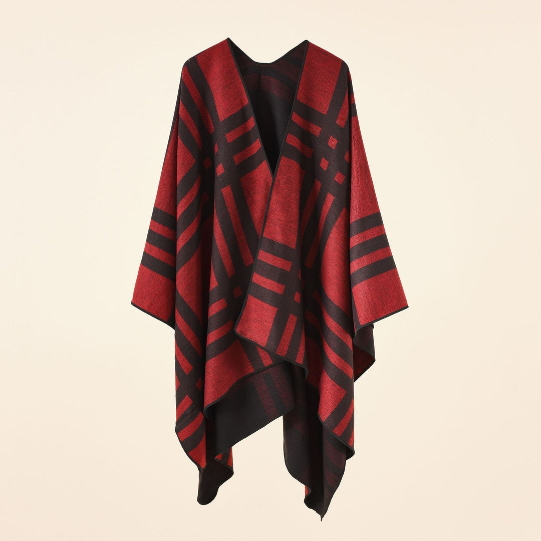Dam Jacquard poncho med Paisley mönster