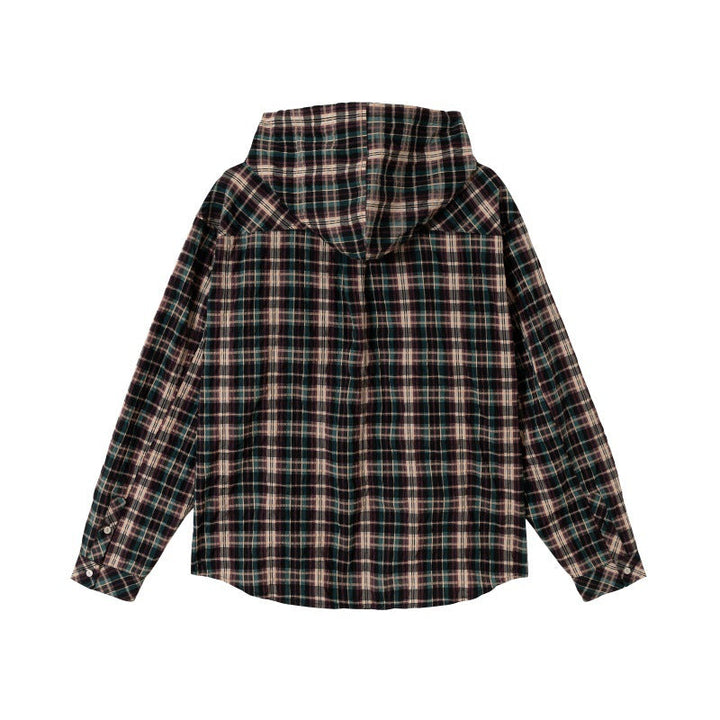 Unisex Oversized Check Flanell Skjorta med Bröst Fickor