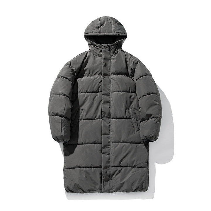Unisex Longer Quiltad Parka i Clean Look med Huva, Termisk Filling och Justerbar Nederkant